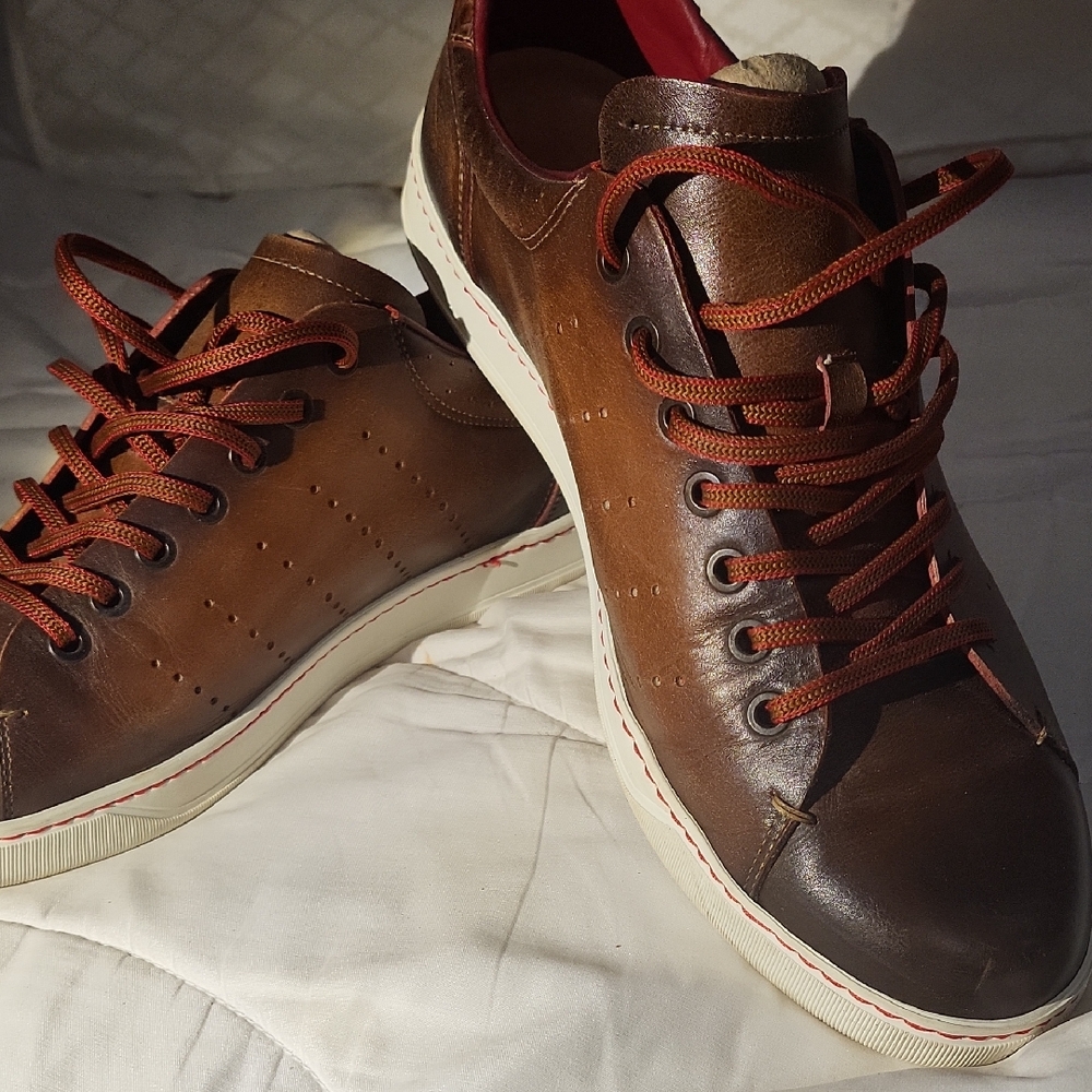 Zelli Men's Classic Brown Leather Sneakers